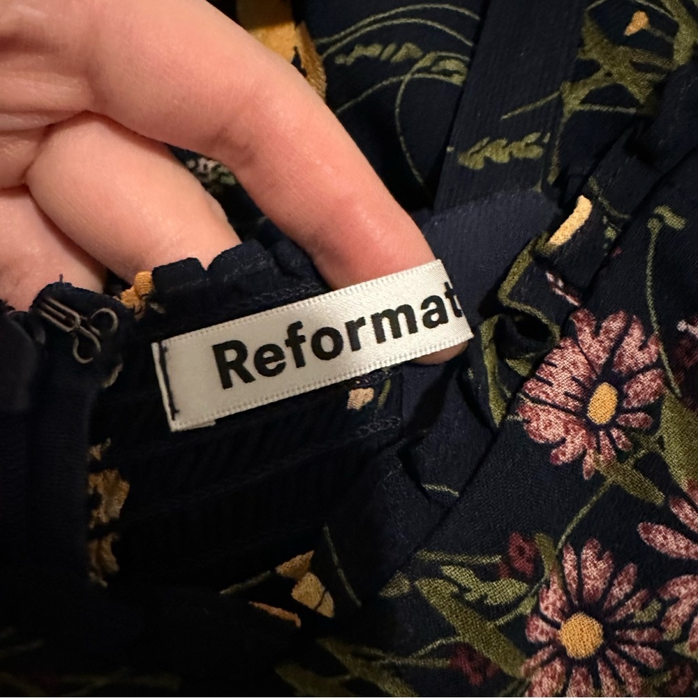 Reformation Black Floral Maxi Dress with Yellow Accents - Picture 5 of 14